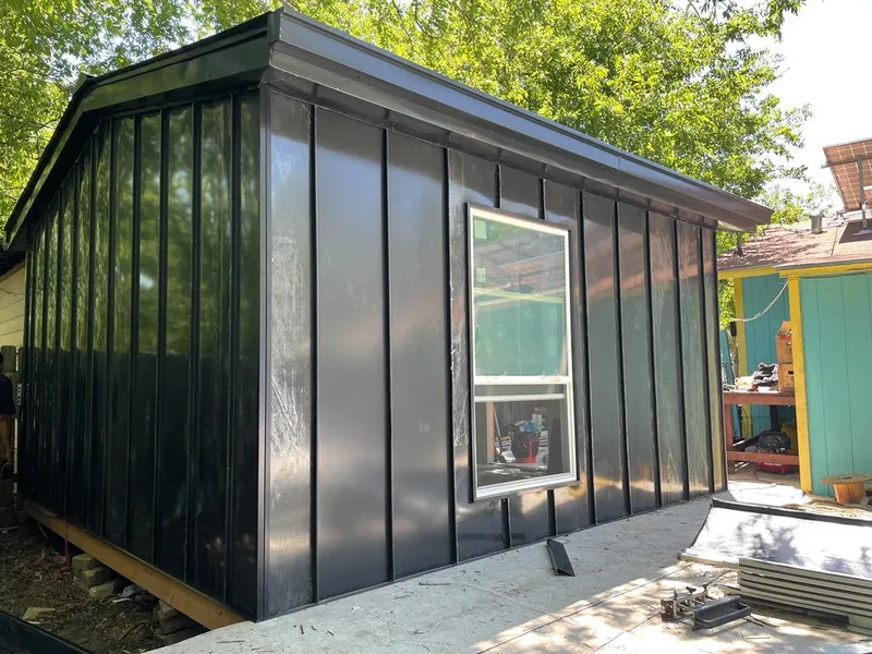 Black standing seam metal wall panels for Metal Roof Installation in Brookfield